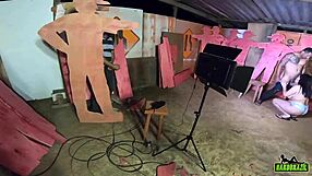 behind the scenes, gabriela ramos records with bettohfitness in the carpentry shop