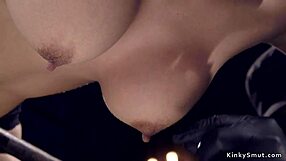 sub bound in backbend endures tight body clamp torment