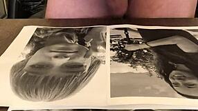 Mature Woman Receives Cum Tribute on Shaved Pussy Close Up