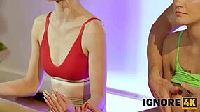 Tight hot yoga session