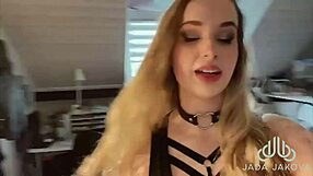 Petite 18+ babe with small waist and tattoo in latex cosplay exposes her bare skin and sexy tits