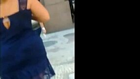 that hot milf in the blue dress is such an amateur tease