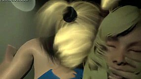 Hey, wanna see this cute blonde teen get taken by her girlfriend in 3d cartoon action?