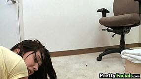 cute teen babe receives a facial from colby mc adams in an amateur scene