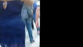 that hot milf in the blue dress is such an amateur tease