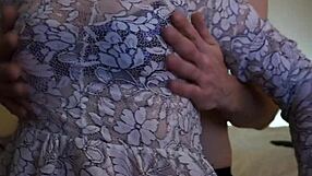 Couple Plays With Big Tits In Stockings