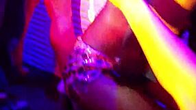 Girl Sits on Ciroc Bottle While Eating Girl Out on Stage