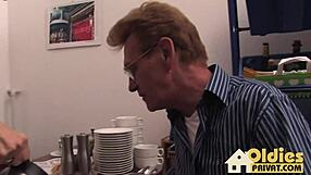 An old german couple shares mature european high definition moments together