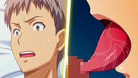 Anime character with big features in sexy hentai scene