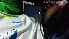 Skinny Tattooed Young 18+ Man Cums from Big Cock Slap