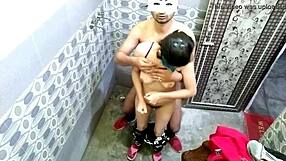While taking a shower, naked and pleasuring myself, I was caught by my brother’s wife and we had sex
