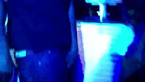 Girl Sits on Ciroc Bottle While Eating Girl Out on Stage