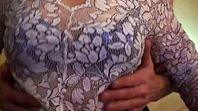 Couple Plays With Big Tits In Stockings