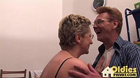 An old german couple shares mature european high definition moments together