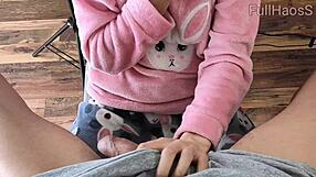 My stepsister’s beautiful nasty set wearing nightgown while playing with her while spanking and touching her private part, climaxing