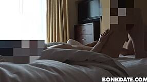 My shy first sex tape with dating couple, riding and fucking