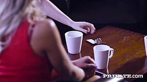 Misha Cross and Victoria Pure share a cock in threesome blowjobs and facials