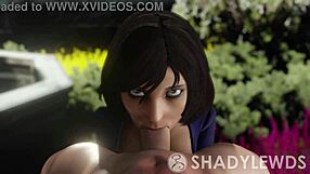 Elizabeth gives steamy blowjob in 3D cartoon version 1