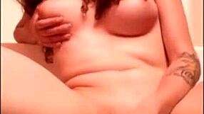 Tranny fucks her ass hard with a dildo.