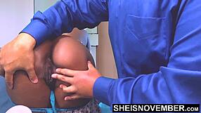 Innocent Ebony Nerd Submits To Old Pervert Ripping Her Pussy