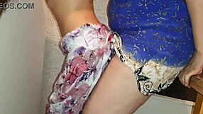 i tease her with a strapon until my husband catches us in this lesbian illusion scene.