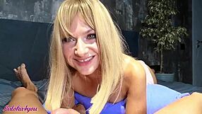 Can this blonde cutie with blue eyes handle sucking a big cock deepthroat until cum in mouth?