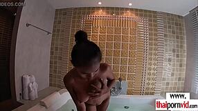 Amateur asian teen 18+ strips naked for hunk boyfriend hardcore fucking