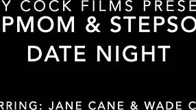 Stepmom enjoys taboo date night with stepsons, sucking their cocks