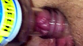 Is your wife's clit swollen and juicy? Watch her homemade sucking device in action.