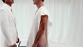 hot smooth twink seduced and fucked raw by muscular suited dilf with big cock