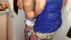 i tease her with a strapon until my husband catches us in this lesbian illusion scene.