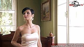 German Short-Haired Model Stuns Me with Intimate Fling in Lingerie and Clothes