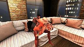 Unexpected hentai sex with milf creampie