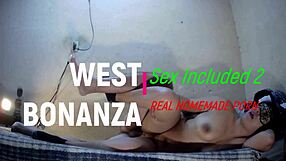 Horny latina bartender sucks and fucks in doggystyle, cumshot on her pussy