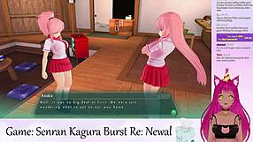 i play senran kagura burst as vtuber lewdneko in this first part of the game