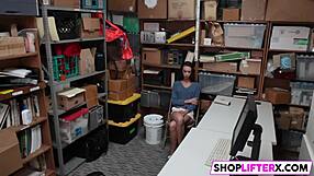 Tight teen pussy gets drilled hard after being caught for shoplifting.