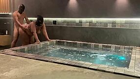 Beautiful brunette grabbed from behind for hard pussy thrusting until she screams