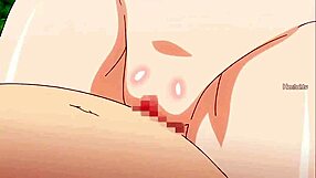 Milf masturbates to creampie in anime hentai style