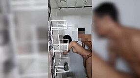 Brunette says, 'Bathroom blowjob to bed doggy.'