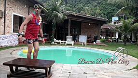 Melissa Alecxander And Myke Brazil Fuck With Couple In Pool