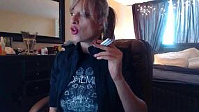 Sandi Squirts While Smoking Brown Cork Cigarettes