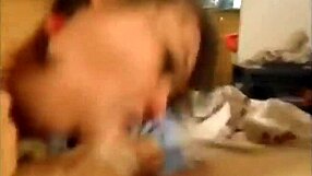 mature brunette wife takes big cock deep in her throat, handling monster size with ease