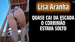 lisa aranha's sensual dance almost leads to a fall on the stairs