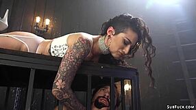 Busty femdom dominates man in intense gangbang session