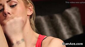 omg, this flirty beauty is covered in cum and eating it all 😍