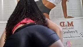 Twerking dance with a beautiful and curvy latina woman