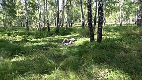 does the voyeur watch milf masturbate outdoors?