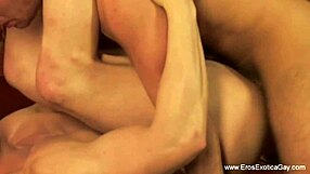 Bold gay men learn the kamasutra with big monster cocks during intense massage sessions.