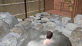 3D Cartoon Anime Hentai: Boobs Pop Out in Nude Hot Spring Bath