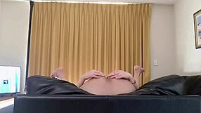 Asian shemale with big boobs plays her own ass